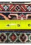 Zoomed backside ruler detail of 8'2 x 11'4 Persian Bijar Iron Rug highlighting fine knot count, wool pile clarity and precise weaving