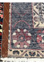 Back side of 7x10 Persian Bakhtiari panel rug showing hand-knotted wool construction