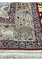 Back side of 5x8 fine Persian Isfahan Seirafian rug showing silk foundation and knot density