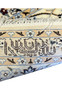 Backside Habibian signature on fine 7x10 Persian Nain 6La teal ivory wool and silk rug