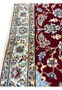 2'9x17 Persian Nain 6La Habibian runner wool silk ivory gold blue floral border closeup