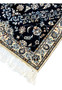 2'9x13 Persian Nain 6La navy blue ivory wool silk corner border field edge detail