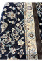 2'9x13 Persian Nain 6La navy blue wool silk cotton foundation full backside view