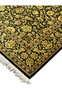 4x6 Persian Qum pure silk rug black gold Versace all-over floral arabesque laid down view