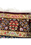 3x5 Persian Qum pure silk rug Varmaluei burgundy navy ivory gold floral upper border detail