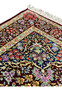 3x5 Persian Qum pure silk rug Varmaluei burgundy navy ivory gold oval medallion floral detail