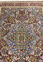 3x5 Persian Qum pure silk rug Varmaluei silk foundation knot structure angled detail