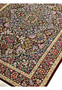 3x5 Persian Qum pure silk rug Varmaluei burgundy navy ivory gold inner border floral detail