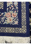 3x5 Persian Qum pure silk rug signed backside knot structure navy blue foundation detail