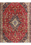 10x14'7 Persian Kashan rug featured on Shark Tank crimson red floral arabesque midfield detail