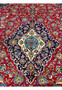 10x14'7 Persian Kashan rug featured on Shark Tank navy ivory oval medallion closeup crimson field