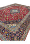 10x14'7 Persian Kashan rug featured on Shark Tank crimson navy medallion floral angled view