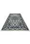 3x5 Persian Nain rug ivory navy blue medallion arabesque laid flat view