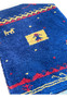 1'3x2 Persian Gabbeh baby rug Poshti cobalt blue tribal pictorial angled view