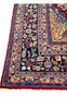 10x13 distressed antique Persian Mashad rug navy main border floral vines rosettes paisley