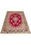 10x14 Persian Kerman rug medallion floral crimson red navy ivory laid flat view