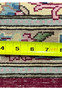 10x14 Persian Kerman rug backside ruler knot density KPSI measurement detail
