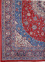 Beautiful border pattern featuring red and navy blue hues on the exquisite 10x13 Persian Sarough rug