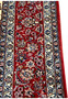 Border closeup 8x12 premium Persian Isfahan wool silk rug crimson red field ivory blue floral scrollwork arabesques.