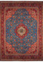 9'5 x 12'5 Royal Blue Persian Tabriz Rug