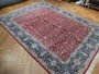 9' x 12' Tomato Red Very Fine Soft Sarouk Traditional Handmade Rug