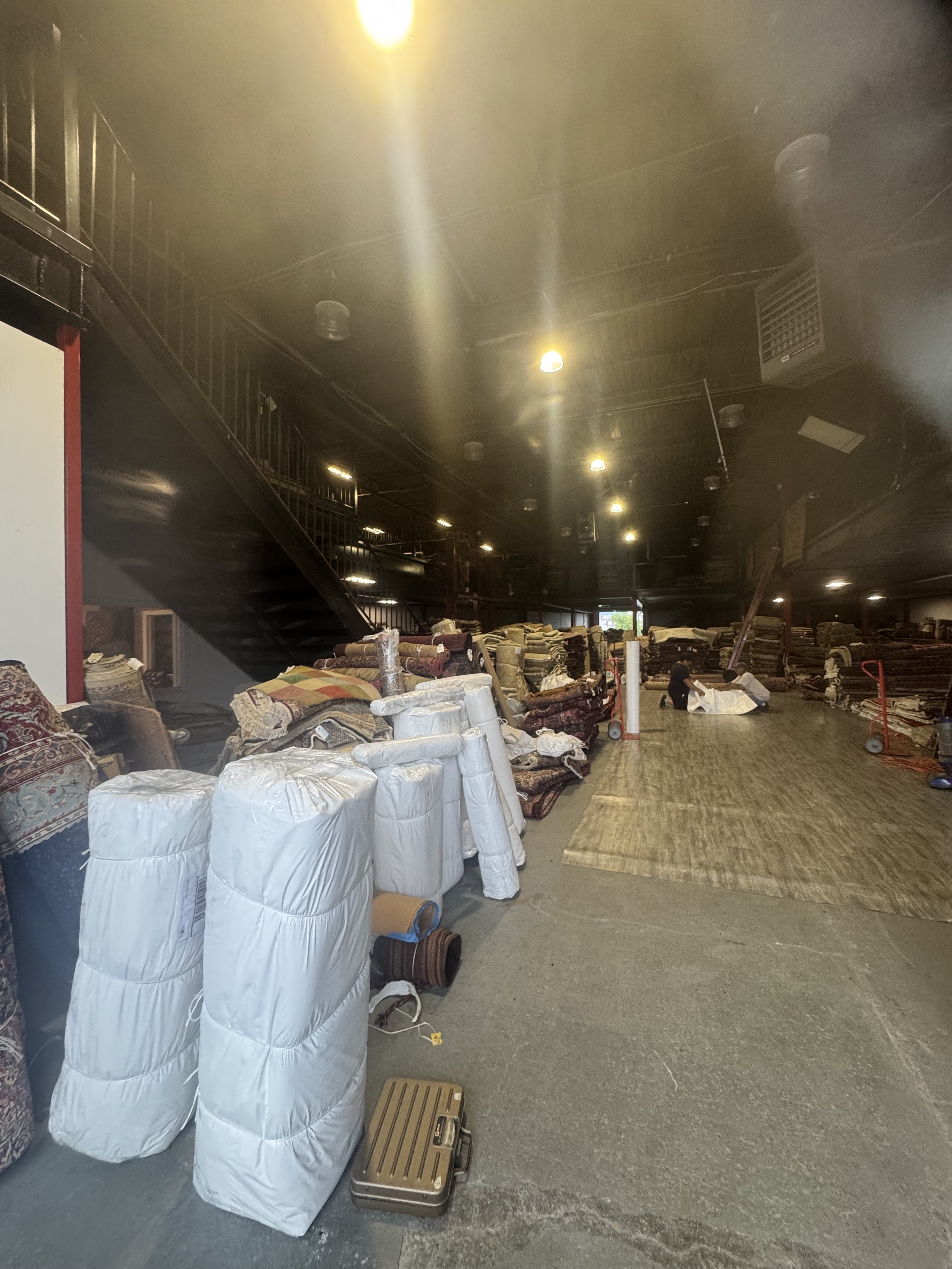 Packaged Persian rugs ready to ship from the Rugs.net warehouse in Freeport, NY 11520