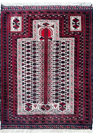 3'2 x 4'1 Persian Baluch Prayer Rug