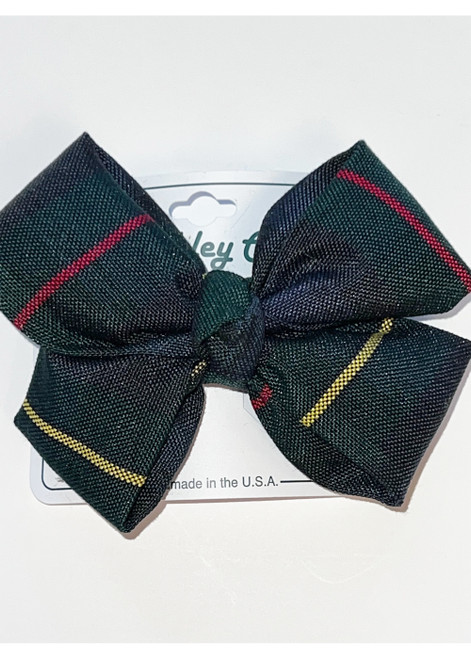 Plaid bow barrette