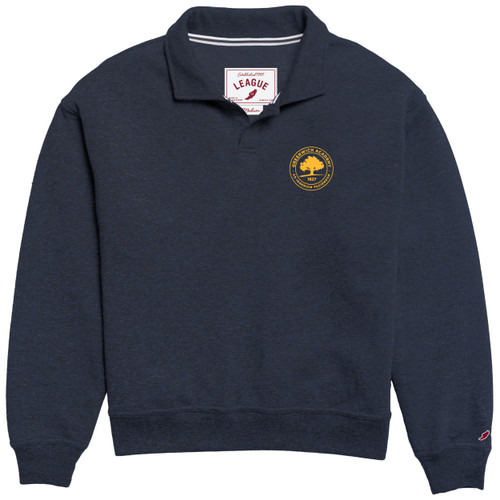 Collared Fleece Heather Navy or White ADULT