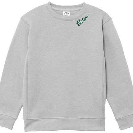 gray crew with neck logo