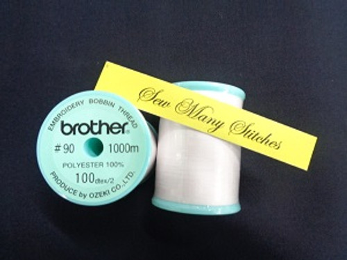 Brother Embroidery Bobbin Fill White 1100m 90w