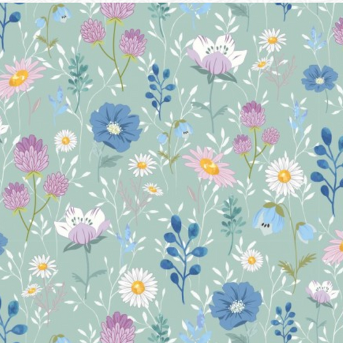 Butterfly Garden Floral Green Col 6