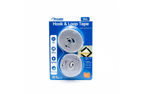 010525 - PYTHON HOOK & LOOP WHITE TAPE 1m 010525 - PYTHON HOOK & LOOP WHITE TAPE 1m