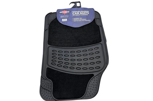AUTOMAX PREMIUM UNIVERSAL CAR MATS WITH FABRIC (4 PCS)
