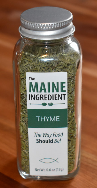 The Maine Ingredient organic dried thyme bottle front The Maine Ingredient organic dried thyme bottle front