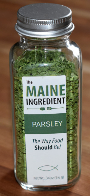 The Maine Ingredient organic dried parsley bottle front The Maine Ingredient organic dried parsley bottle front