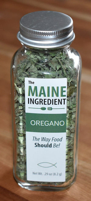 The Maine Ingredient organic dried oregano bottle front The Maine Ingredient organic dried oregano bottle front