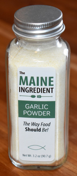 The Maine Ingredient organic dried garlic powder bottle front