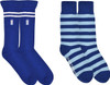 Doctor Who Cosplay Socks (13th Doctor's Rugby Style Crew Socks & Embroidered TARDIS) - Fits Ladies size 4-10 (2 Pairs)