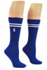 Doctor Who Cosplay Socks (13th Doctor's Style - Ribb Crew with Embroidered Tardis and Bell Cuff) - Fits Ladies size 4-10 (1 Pair)
