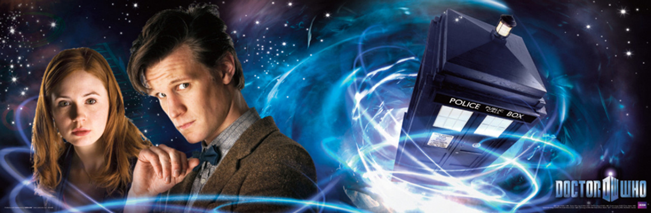 Doctor Who The 11th Doctor Matt Smith And Amy Pond Karen Gillan Slim Style Poster 36 X 11 75 Doctor Who Store