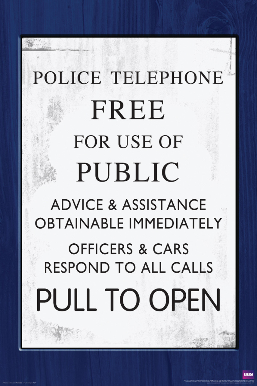 Tardis Door Sign Poster 24 X 36