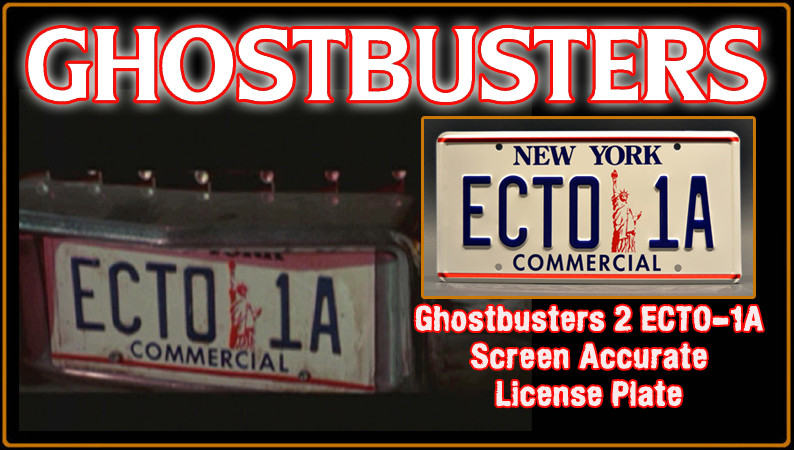 GHOSTBUSTERS "ECTO 1A" Prop Replica Metal Stamped License Plate Doctor Who Store