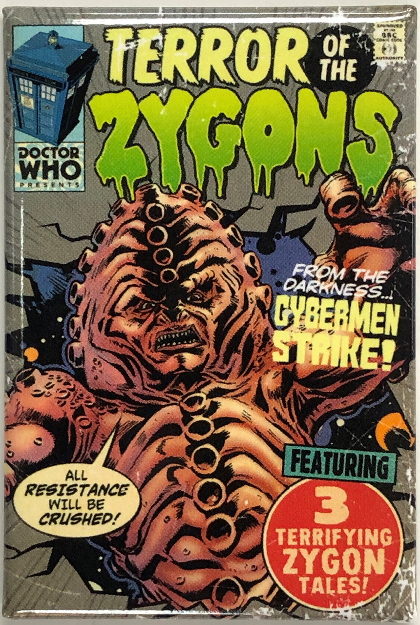 Doctor Who Comic Art Style Magnet - TERROR of the ZYGONS - Doctor