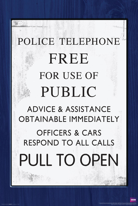 Doctor Who: TARDIS Door Sign Poster - 24" X 36"