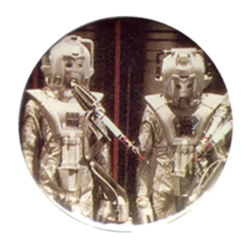 Doctor Who Vintage 1980's Button - Cybermen from the episode "Earthshock "