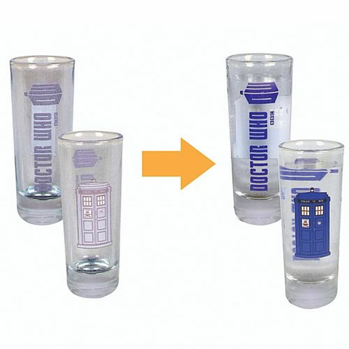 Doctor Who TARDIS  "Color Changing"  2 Ounce Shot Glass - Set of 4