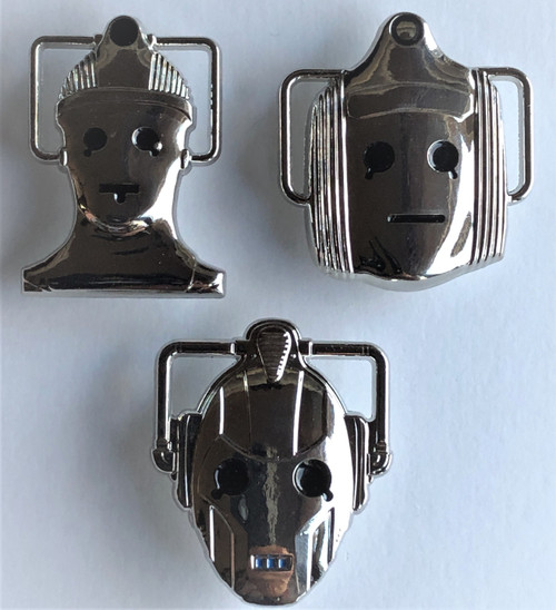 Doctor Who Exclusive Lapel Pin - 3D CYBERMAN Heads - Set of 3