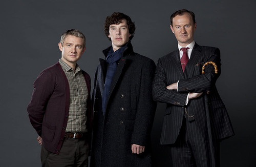 SHERLOCK - BBC TV Series: 17 x 11 Inch Print - Sherlock Holmes - John Watson and Mycroft Holmes (Cumberbatch, Freeman & Gatiss)