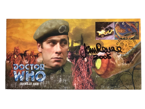Doctor Who 'Claws of Axos' - JOHN LEVENE "Sgt. Benton" - Genuine Autographed UK Issued Stamp Cover